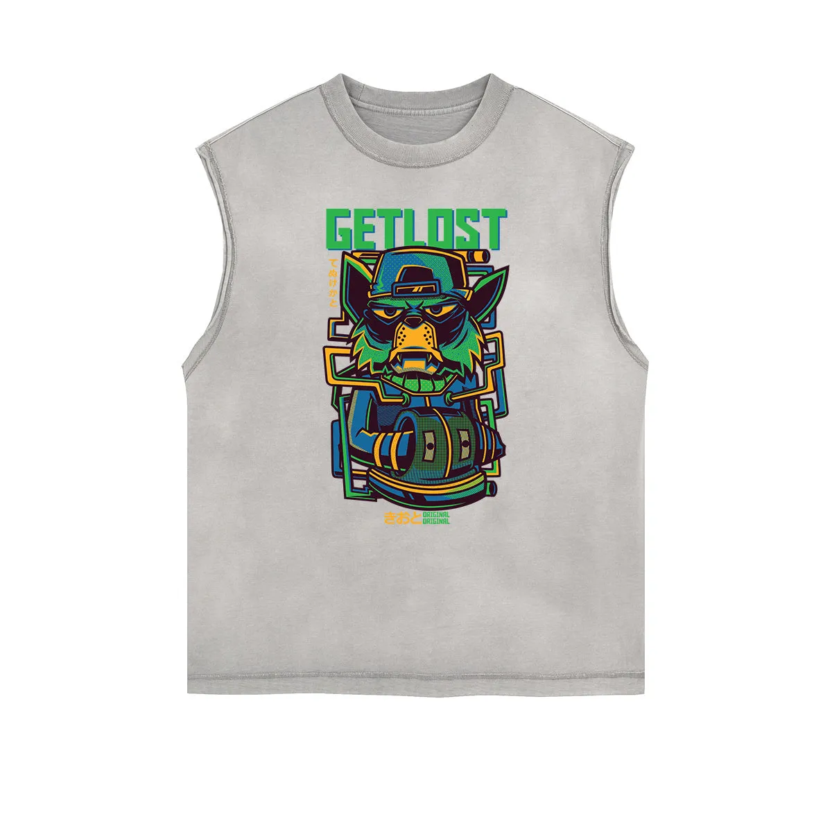 Sleeveless Steampunk Graphic Tee
