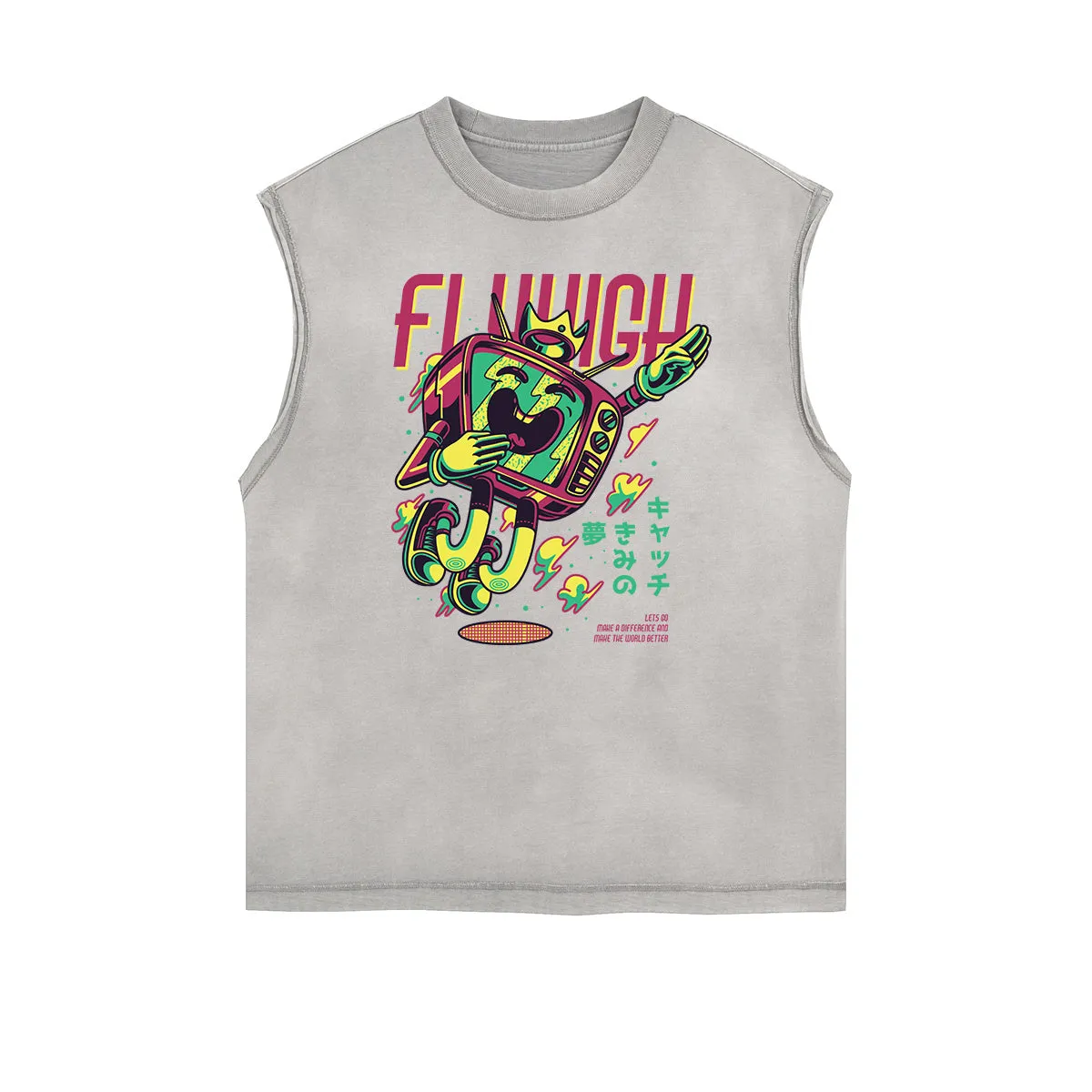 Sleeveless Steampunk Graphic Tee