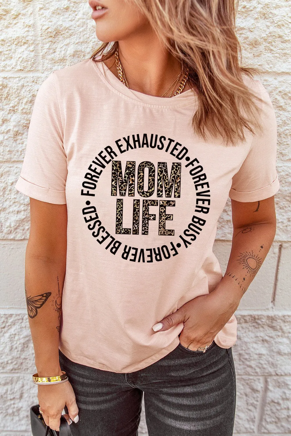 Slogan Letter Print Crew Neck Graphic T Shirt