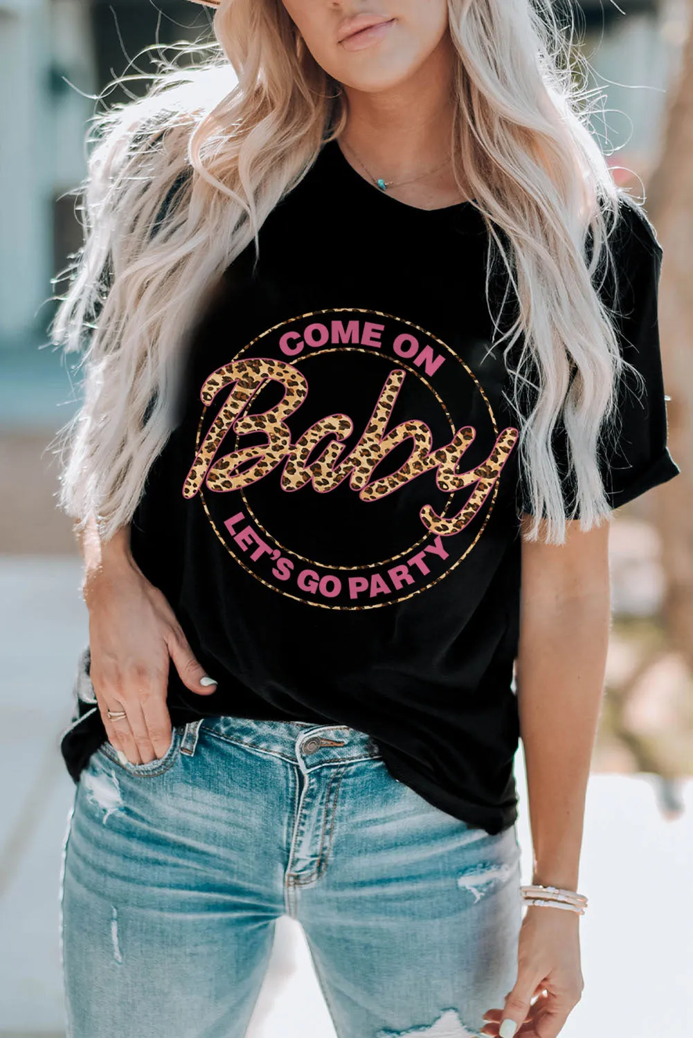 Slogan Letter Print Crew Neck Graphic T Shirt