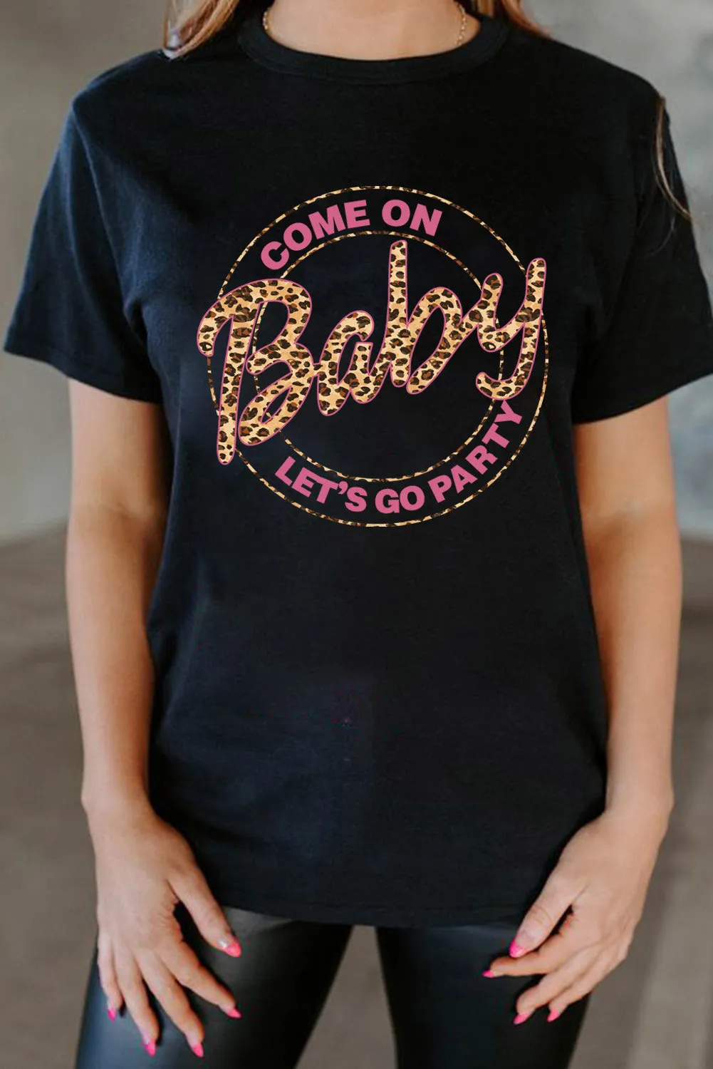 Slogan Letter Print Crew Neck Graphic T Shirt