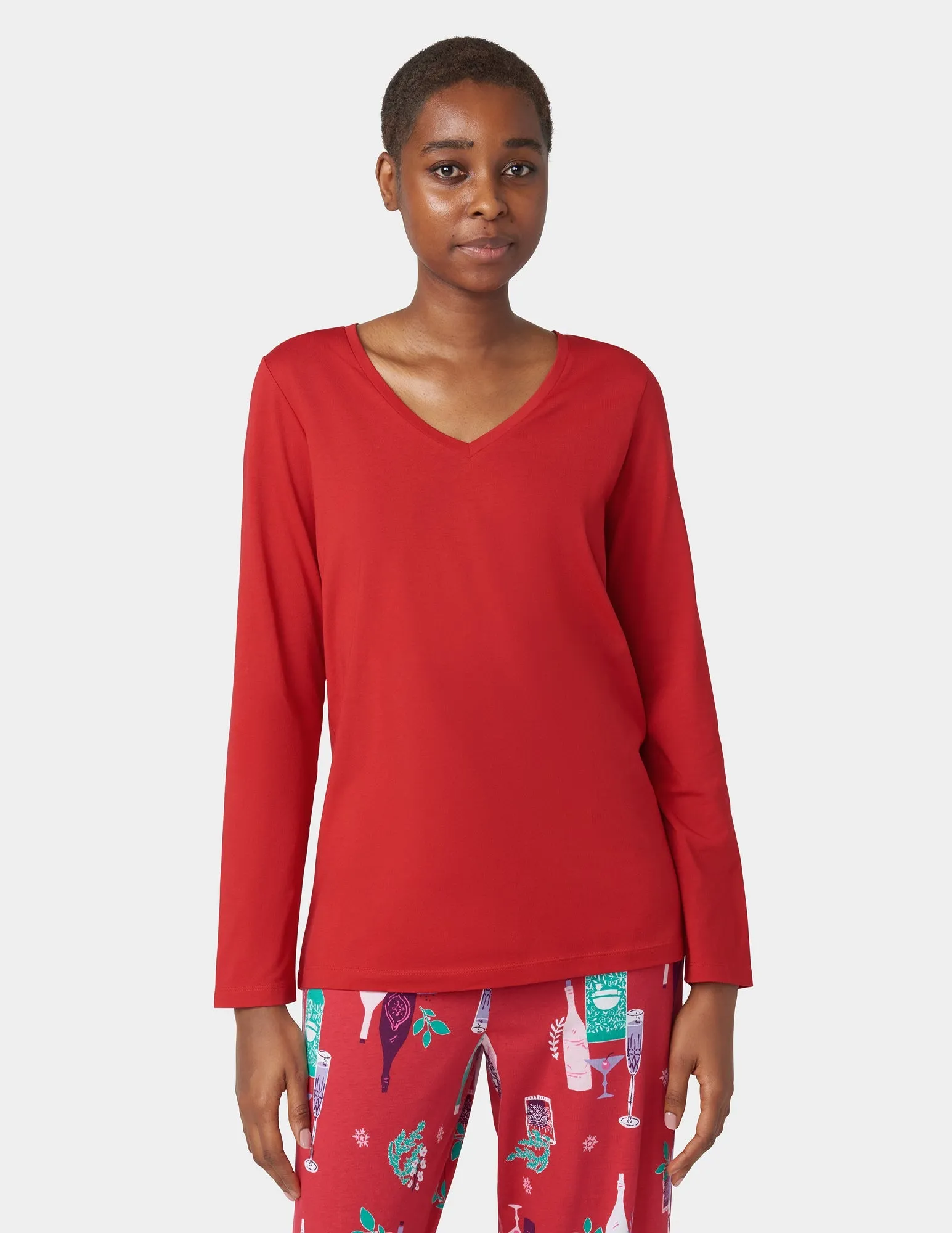 Solid Ls V-Neck PJ Tee