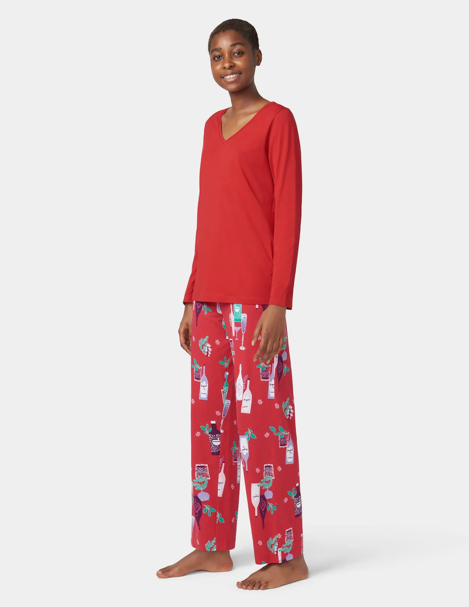 Solid Ls V-Neck PJ Tee