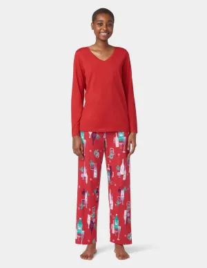Solid Ls V-Neck PJ Tee