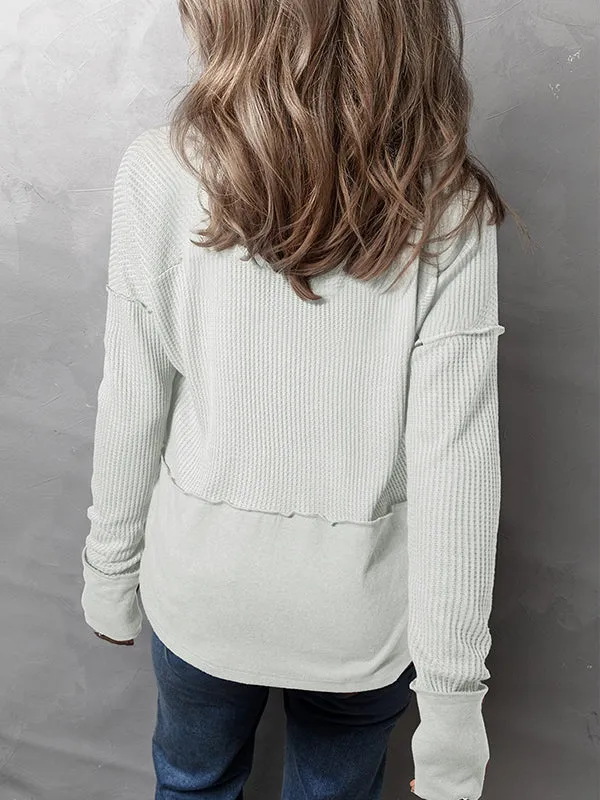 Solid V-Neck Combo Tee