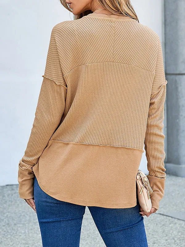 Solid V-Neck Combo Tee