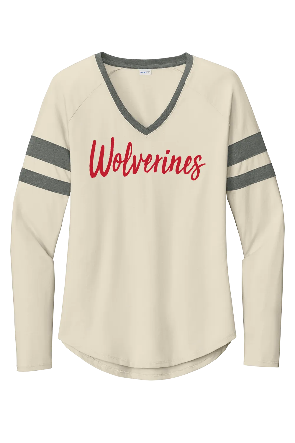 Sport-Tek® Women's Halftime Stripe Long Sleeve V-Neck Tee LST6043