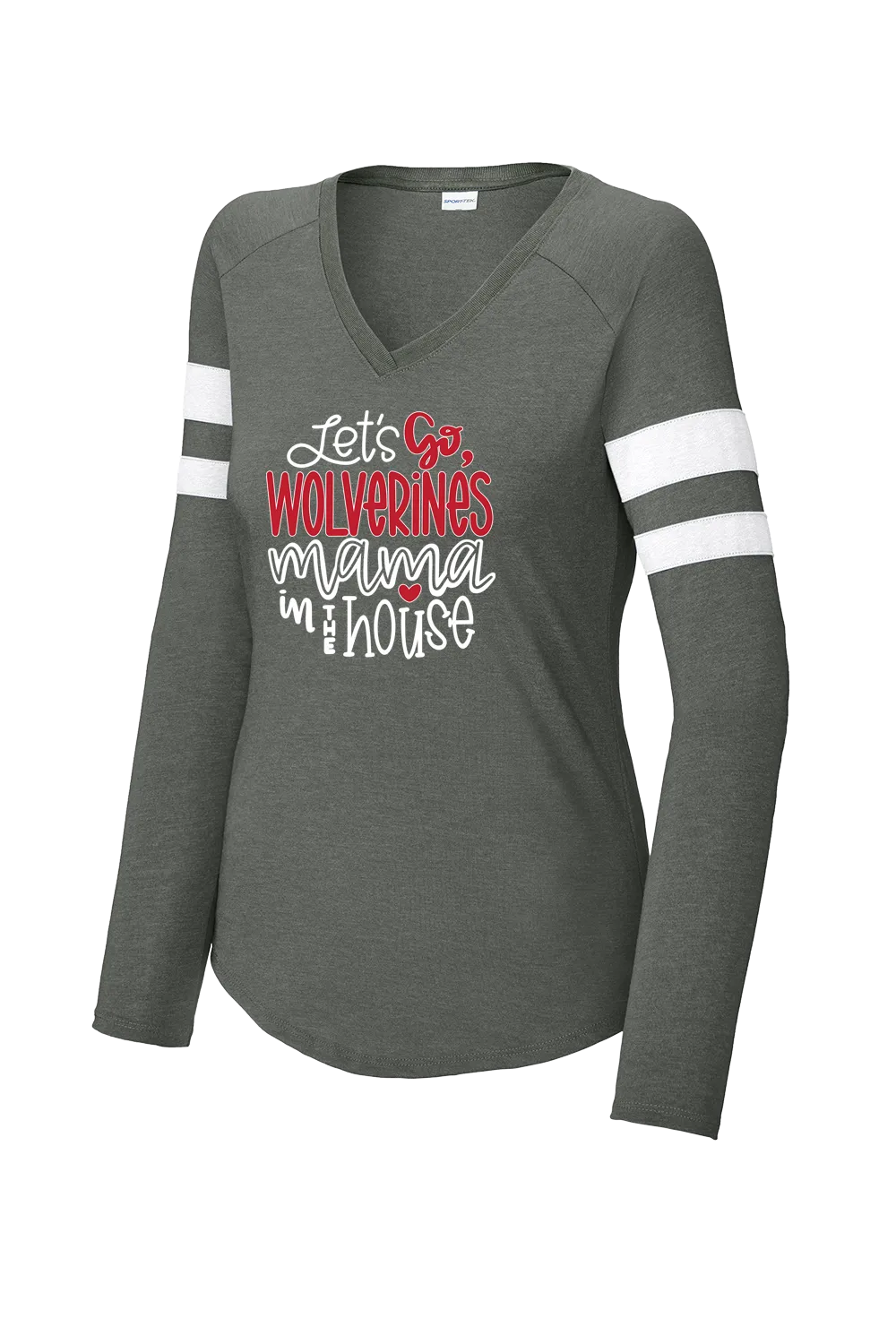 Sport-Tek® Women's Halftime Stripe Long Sleeve V-Neck Tee LST6043