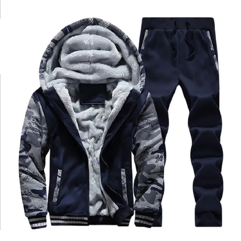 Sporting Fleece Thick Hooded Casual Track Suit