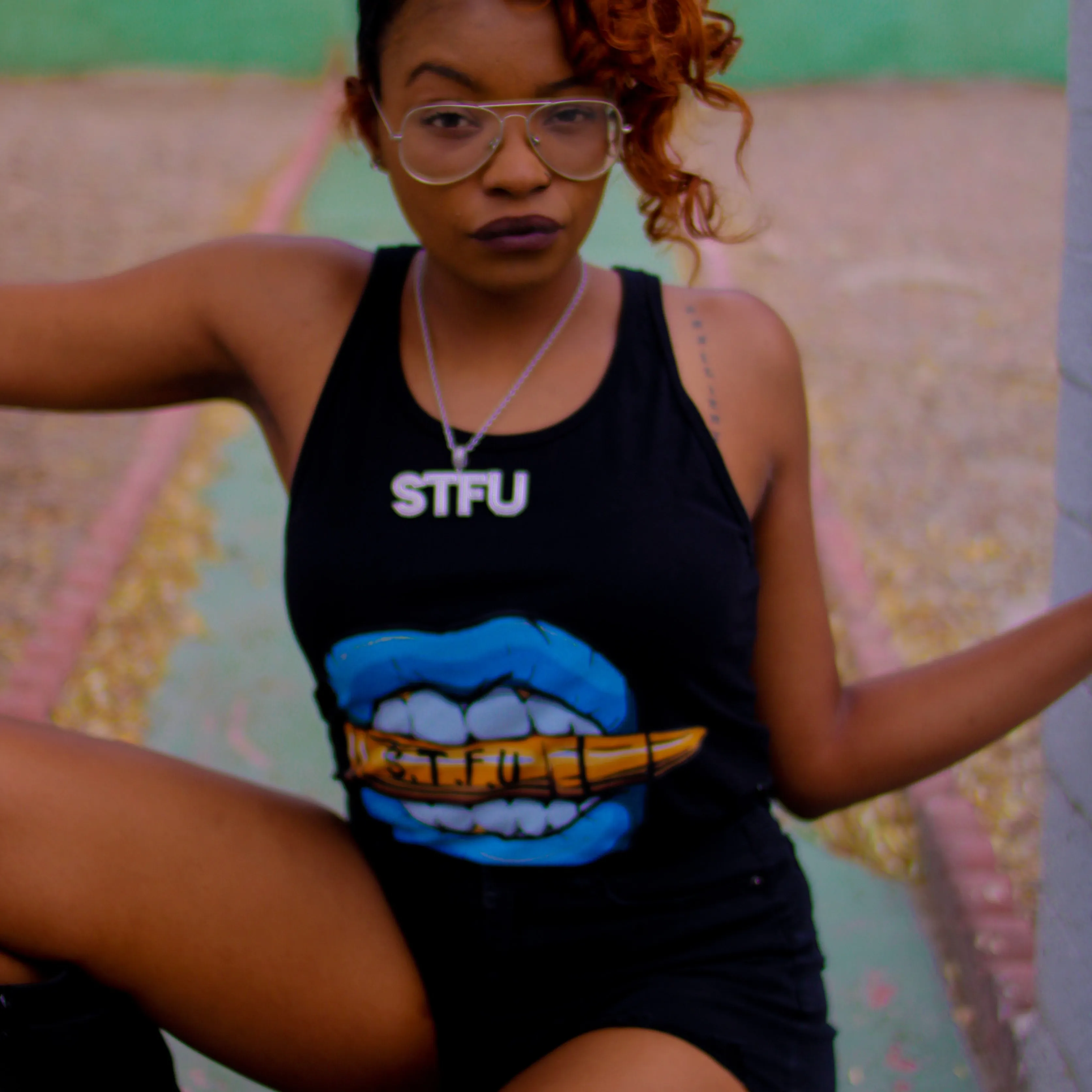 STFU Ice Blue Logo Unisex Tank Top