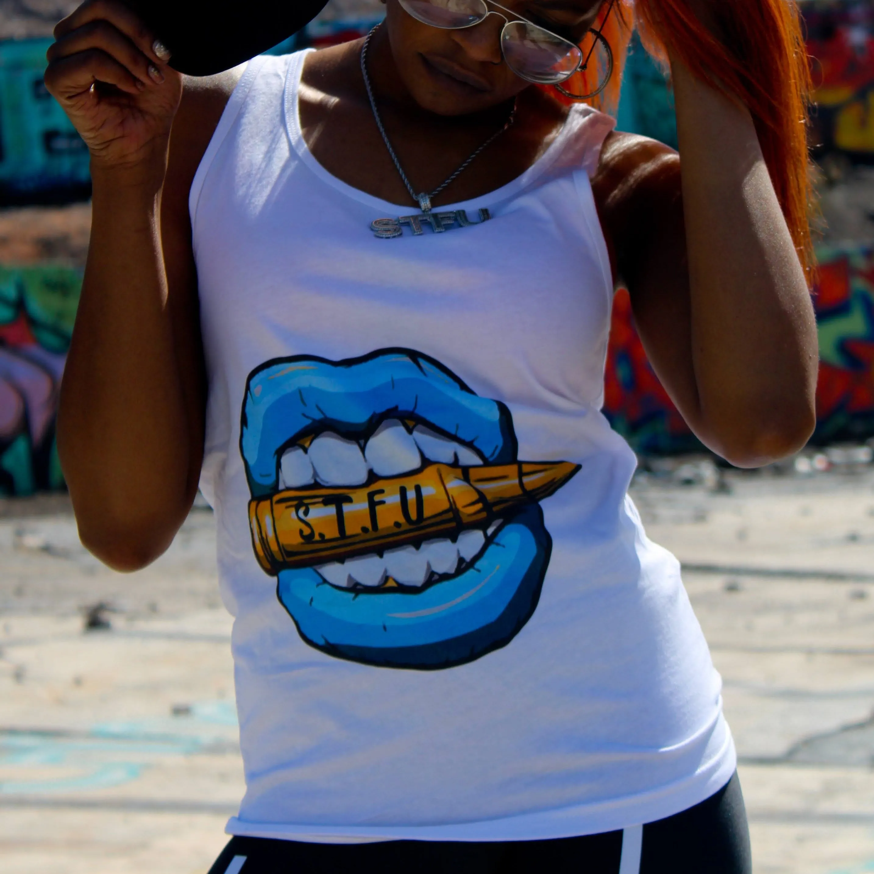STFU Ice Blue Logo Unisex Tank Top