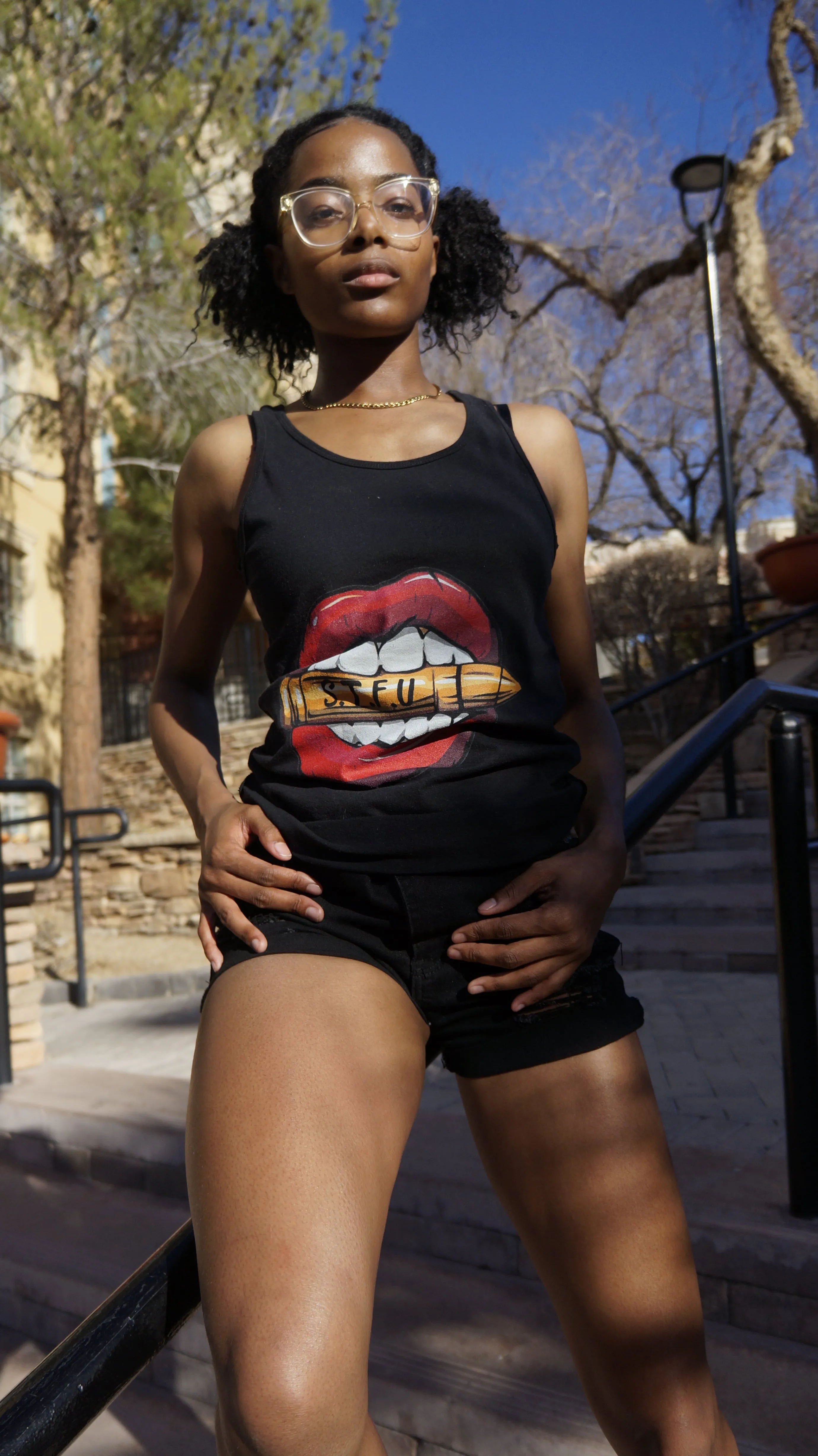 STFU Ice Blue Logo Unisex Tank Top