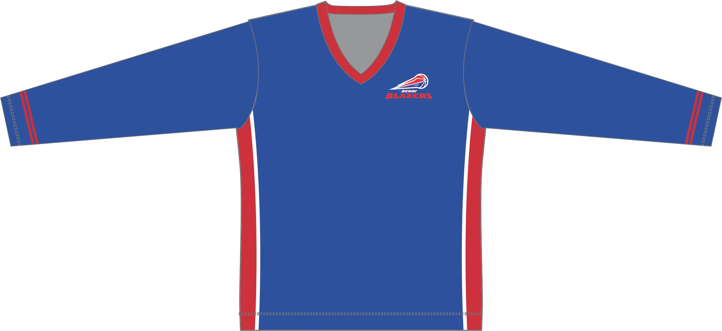 Sublimated L/S V-Neck Tee