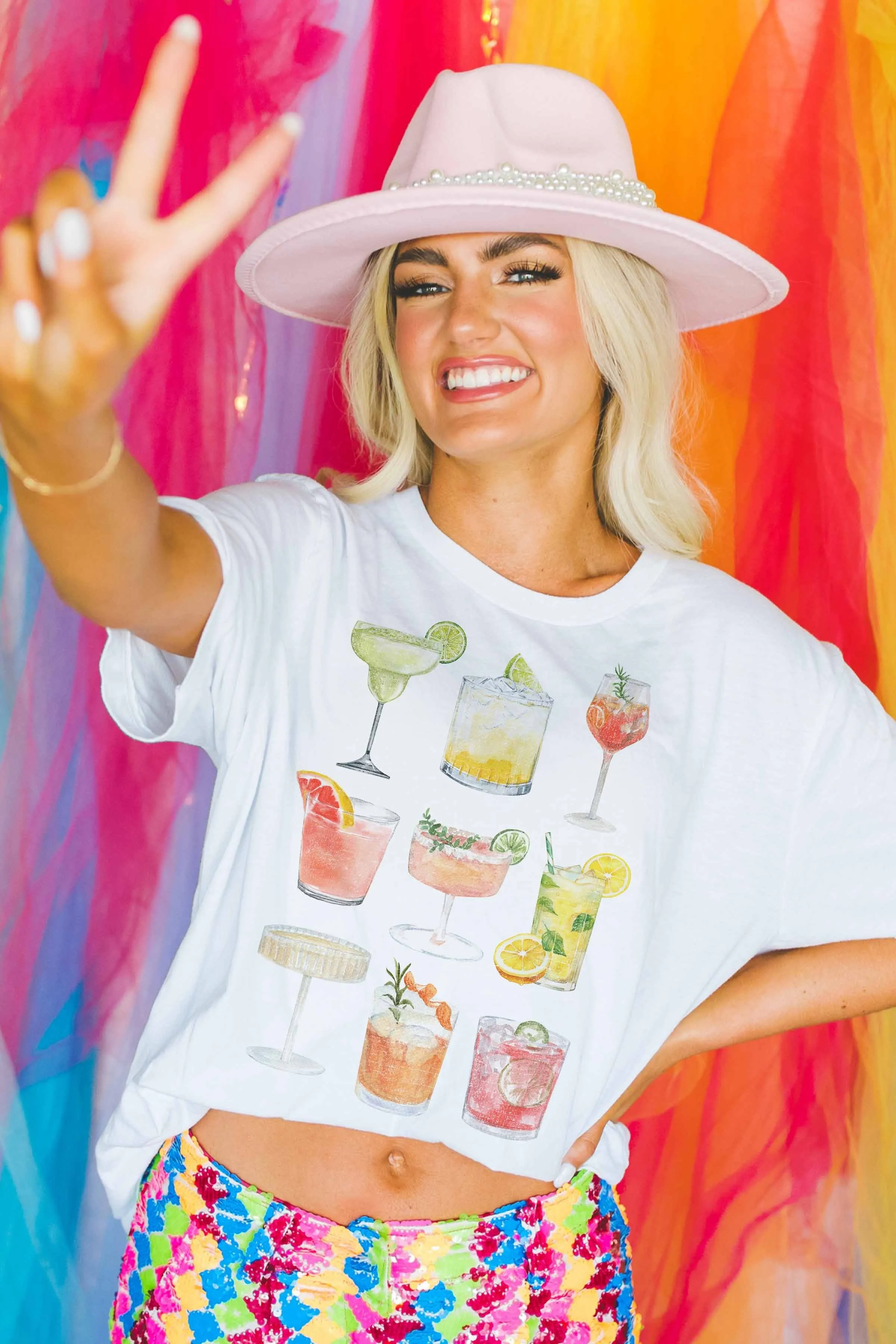 Summer Drinks Collage Graphic Tee