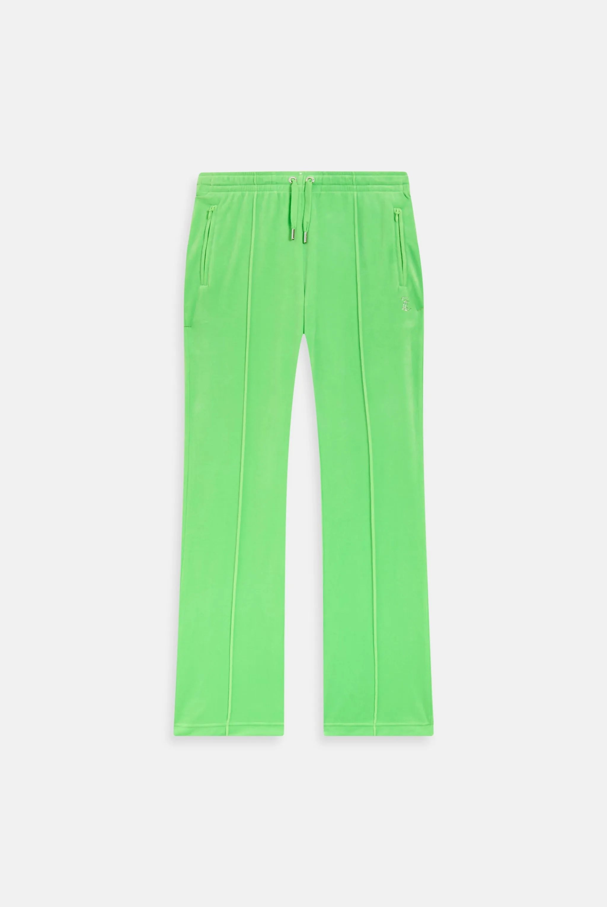 SUMMER GREEN VELOUR DIAMANTÉ TRACKSUIT BOTTOM