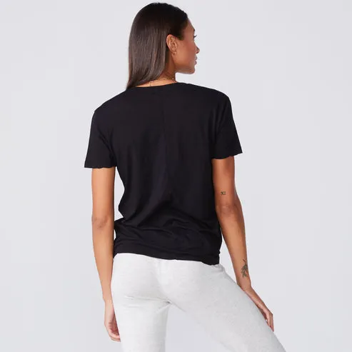SUPER FINE JERSEY FITTED V NECK TEE
