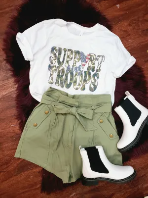 Support Our Troops Tee: White