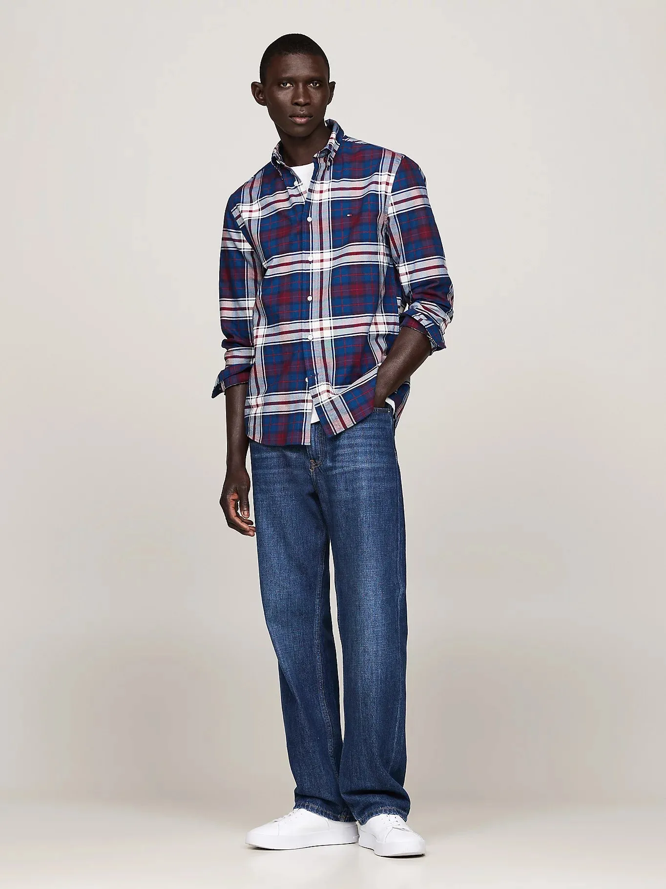 Tartan Oxford Shirt in Indigo