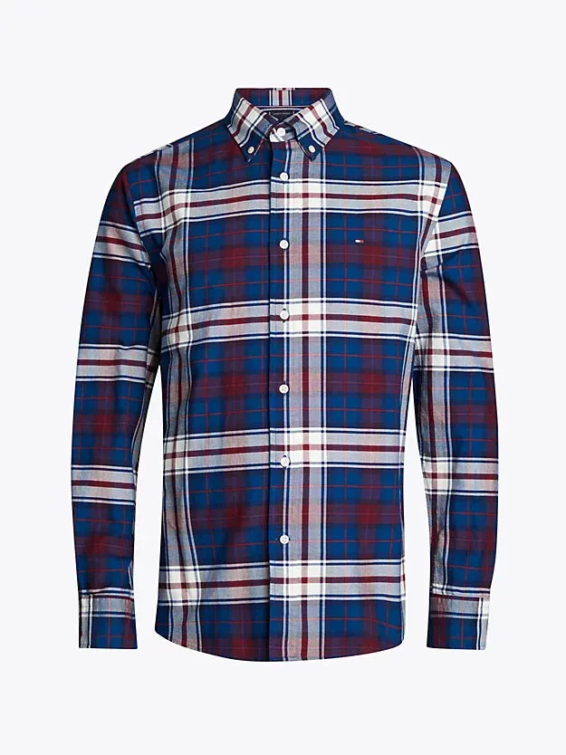 Tartan Oxford Shirt in Indigo