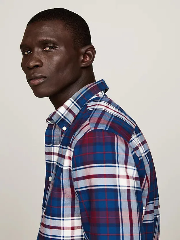 Tartan Oxford Shirt in Indigo