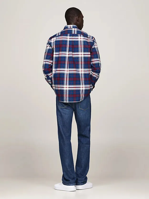 Tartan Oxford Shirt in Indigo