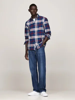 Tartan Oxford Shirt in Indigo