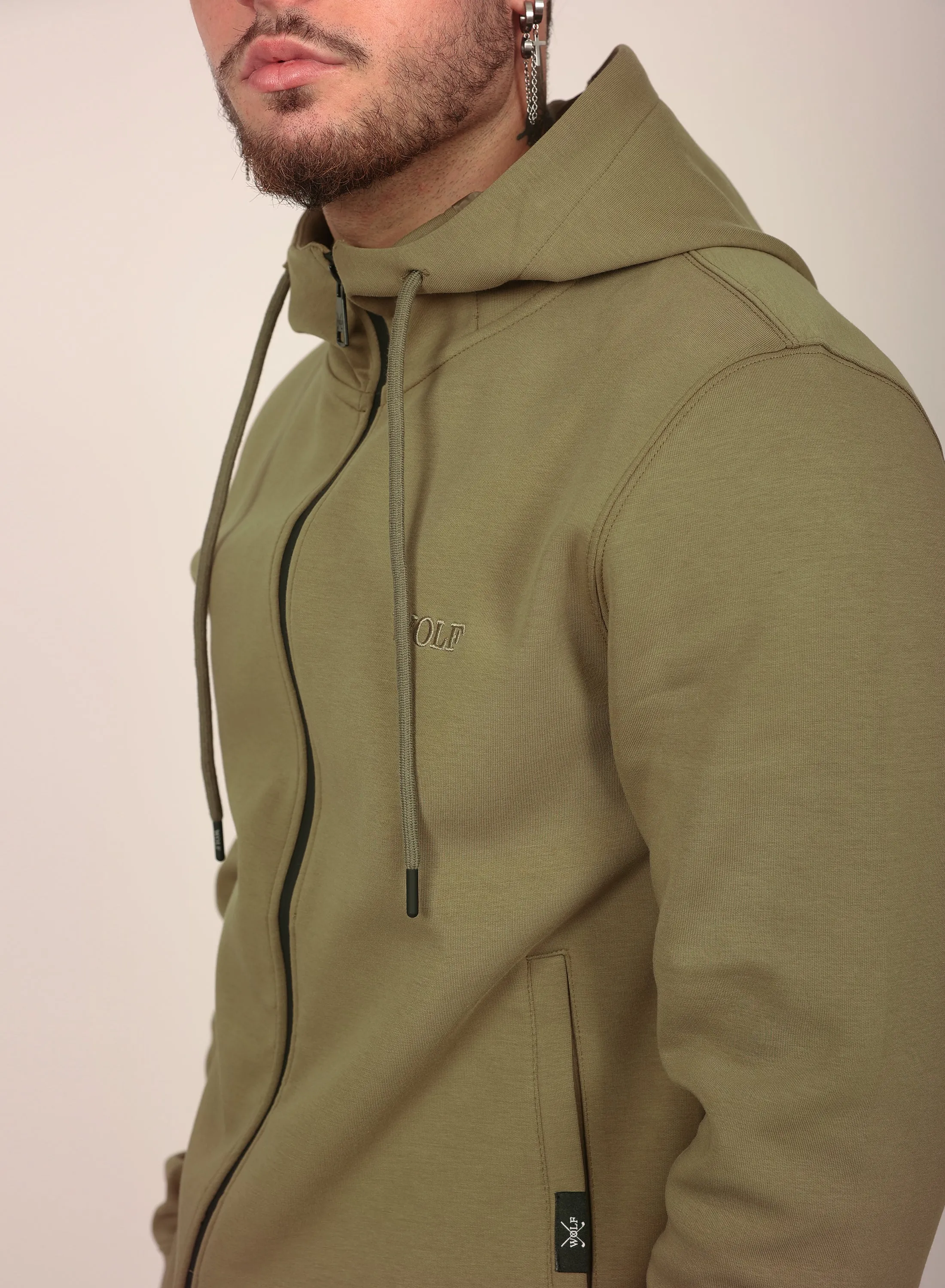 Tech Performance Tracksuit Set in Olive