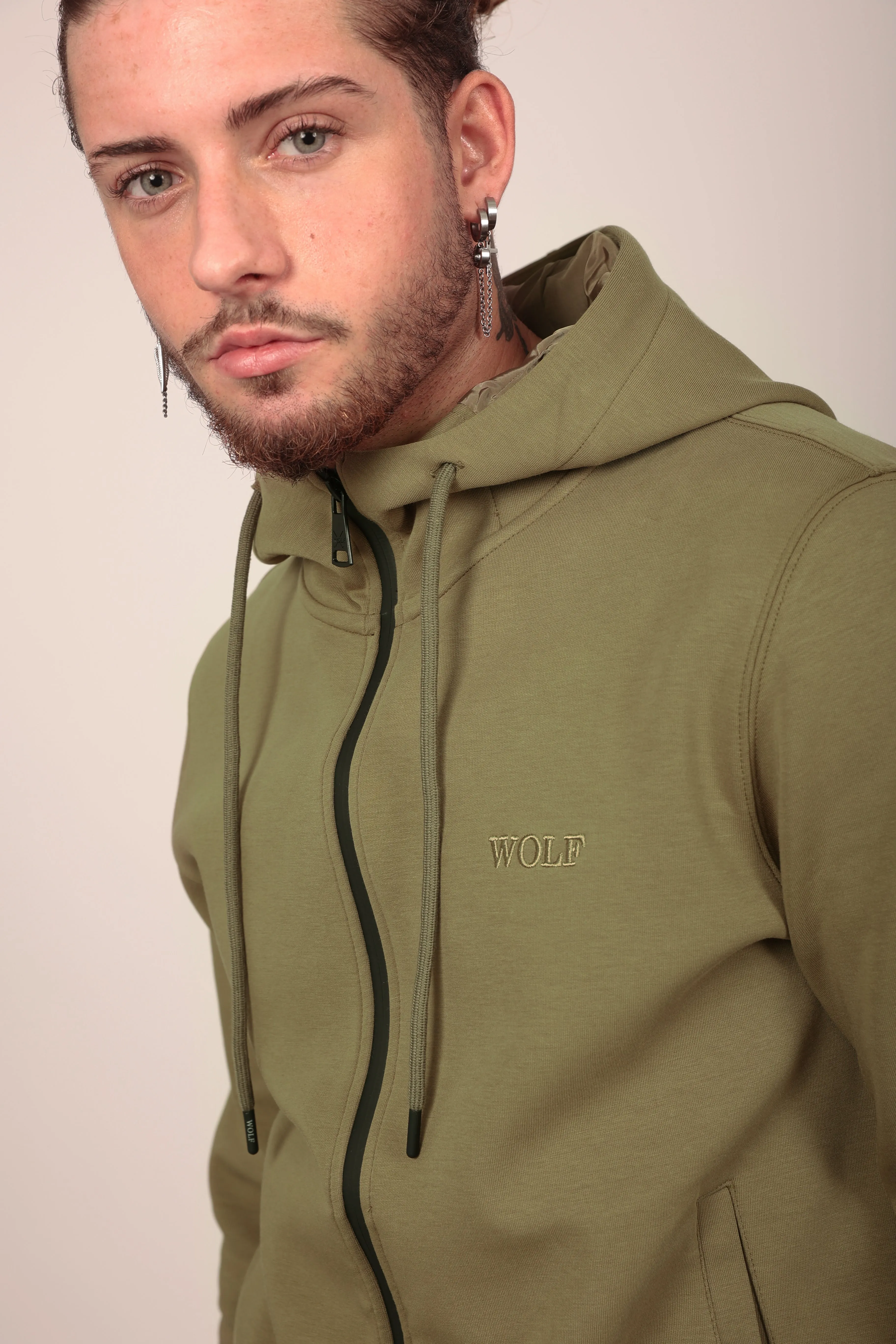Tech Performance Tracksuit Set in Olive