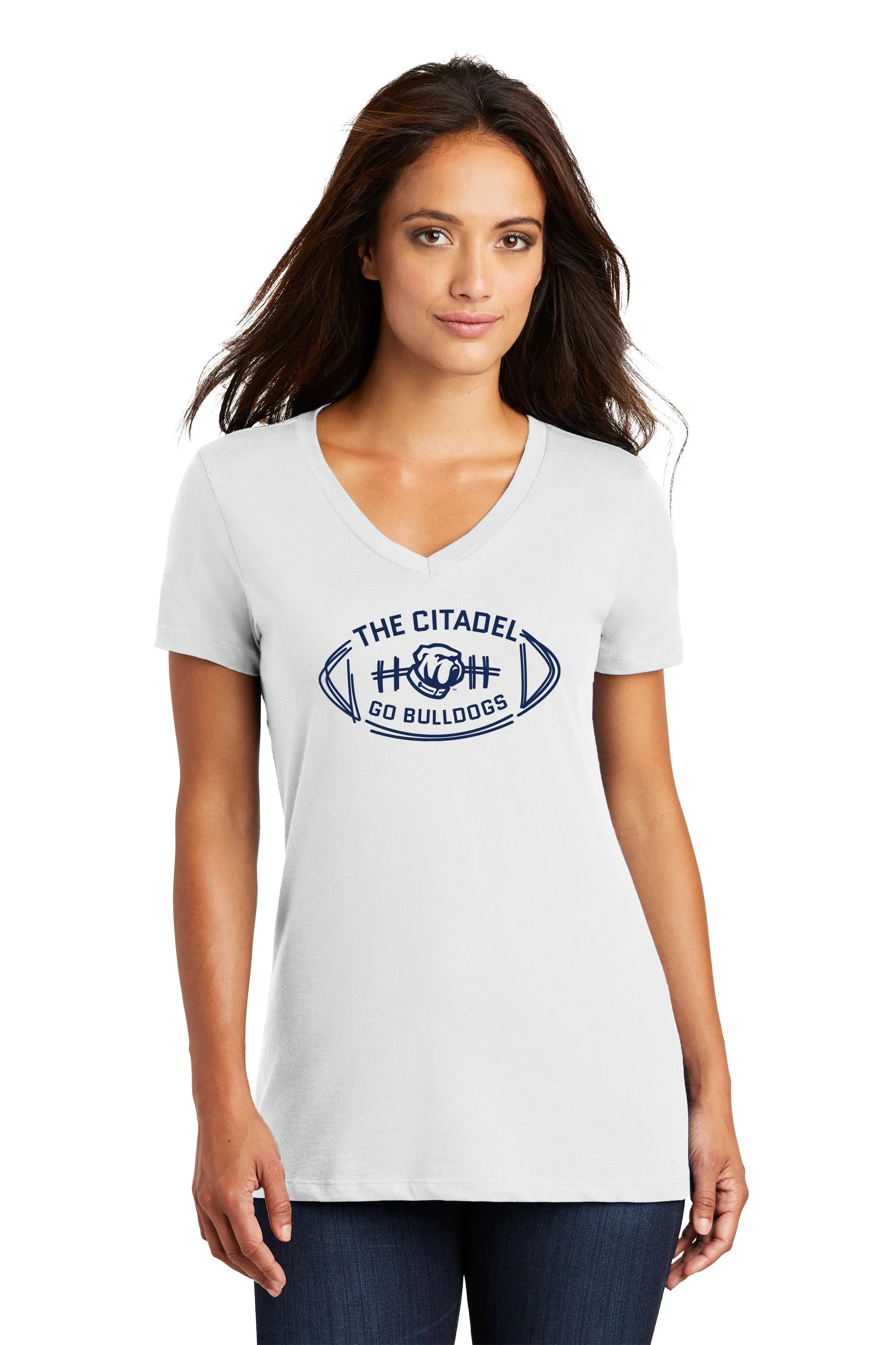 The Citadel Bulldog, Football  Women’s V-Neck Tee Shirt