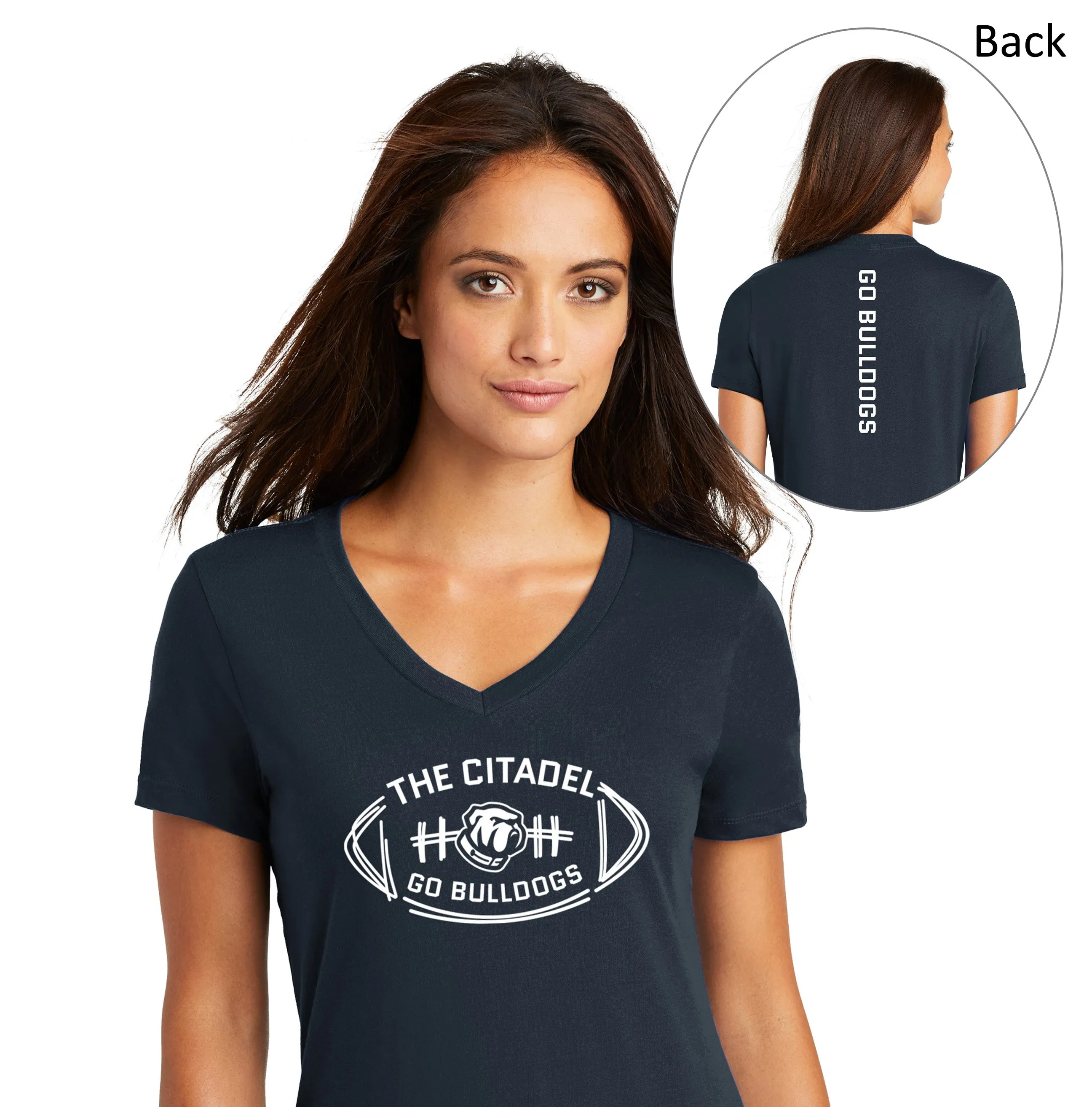 The Citadel Bulldog, Football  Women’s V-Neck Tee Shirt