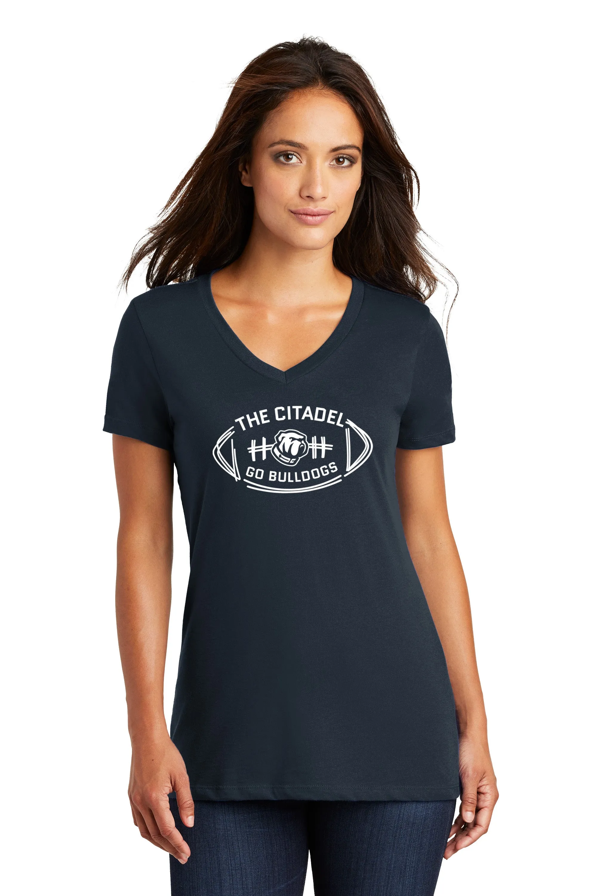 The Citadel Bulldog, Football  Women’s V-Neck Tee Shirt