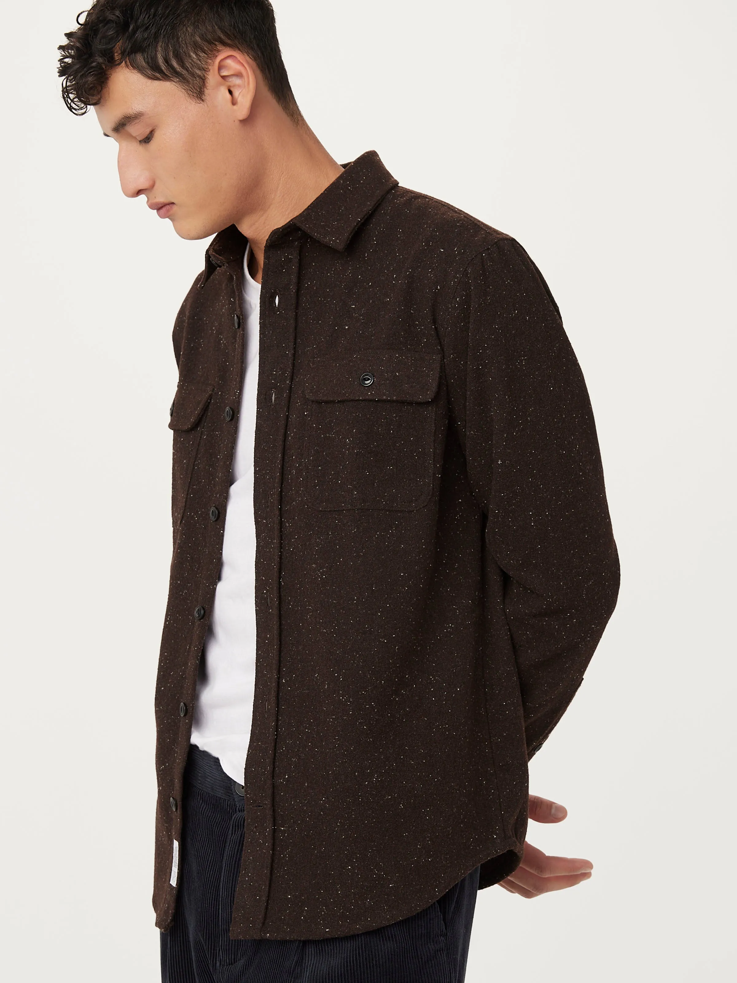 The Neppy Flannel Shirt  in Dark Chocolate