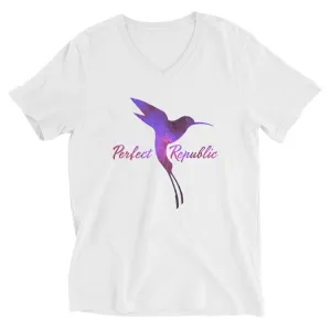The Space-Hummingbird "Perfect Republic" V-Neck Unisex Short Sleeve V-Neck T-Shirt
