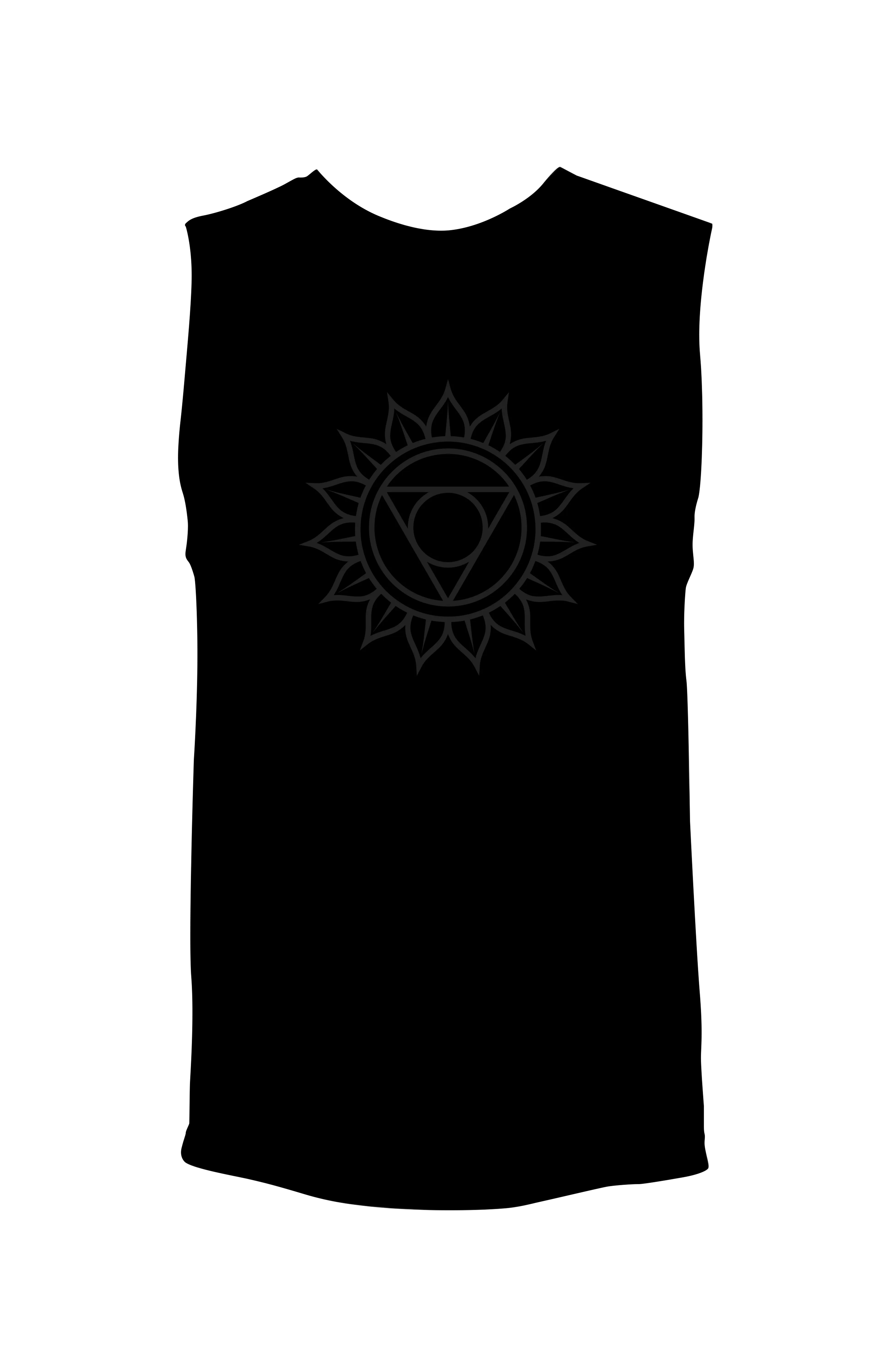 Throat Chakra Vishuddha - (Black on Black) - Unisex Muscle Tank