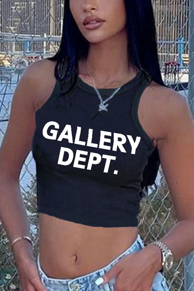 TJ0217 Letters Fitted Tank Top