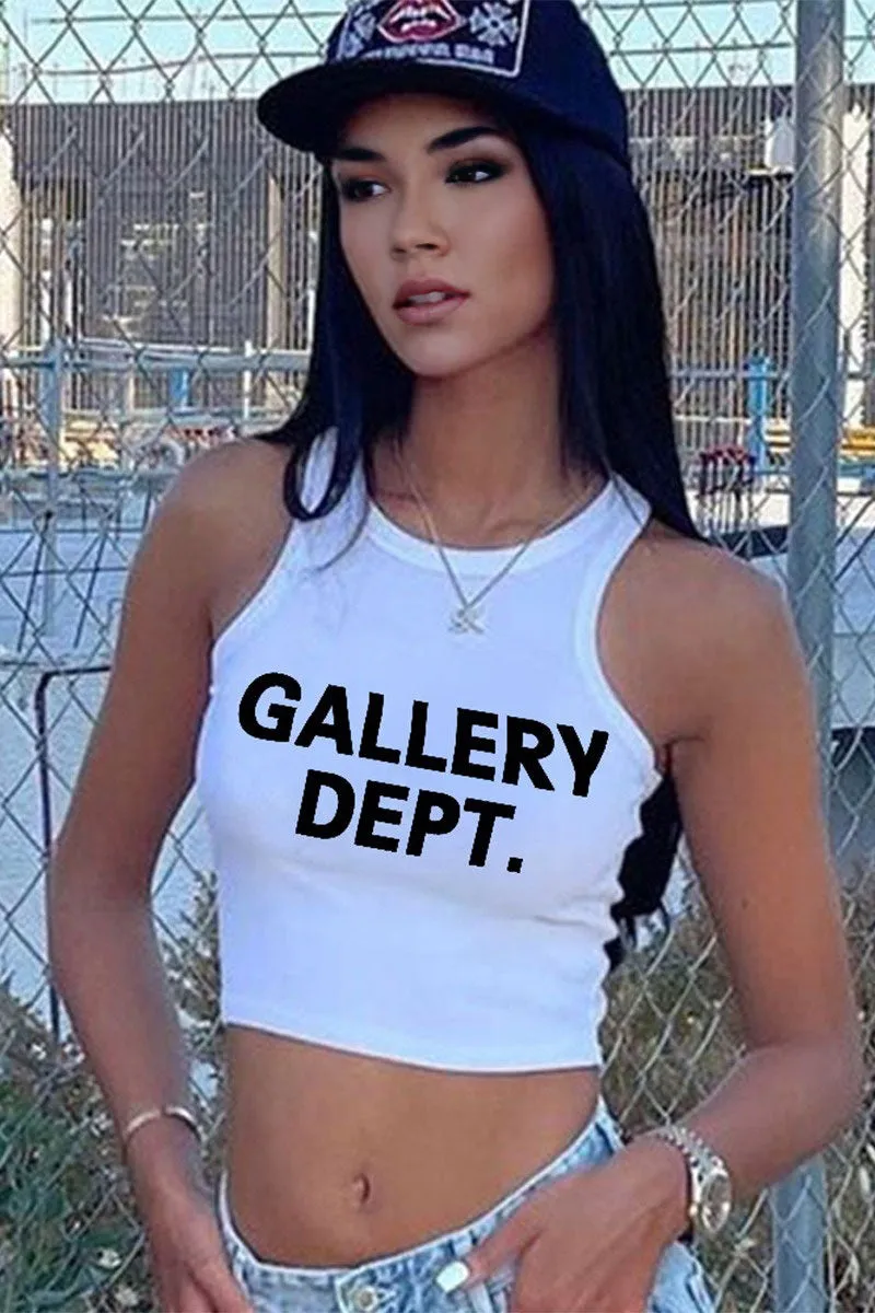 TJ0217 Letters Fitted Tank Top
