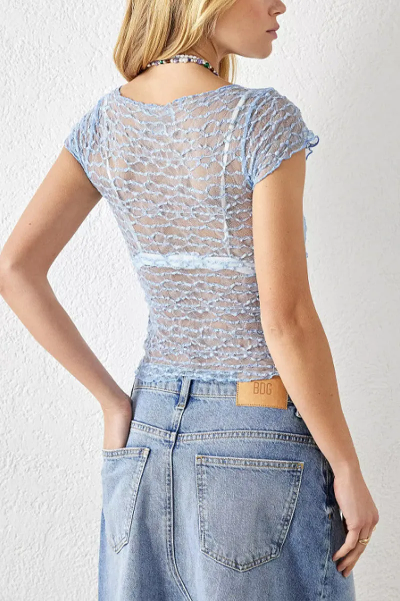 TM0596 Lace Short Sleeve Shirt