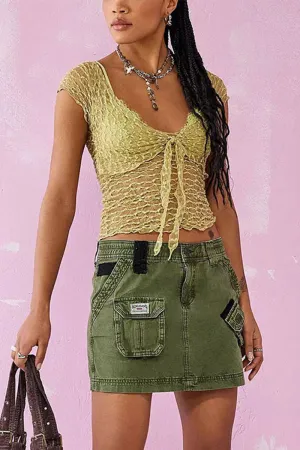 TM0596 Lace Short Sleeve Shirt