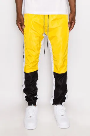 Tri Color Windbreaker Track Pants - Gold