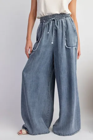 Truth Is Curvy Washed Chambray Loose Pants