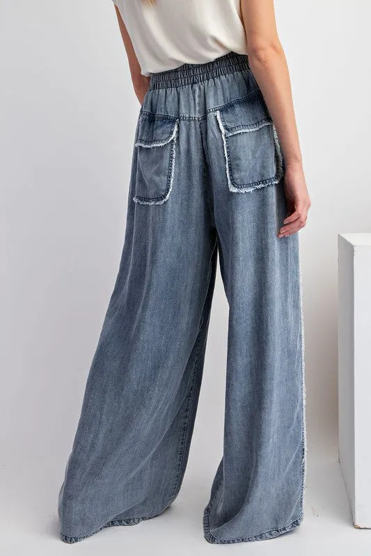 Truth Is Curvy Washed Chambray Loose Pants