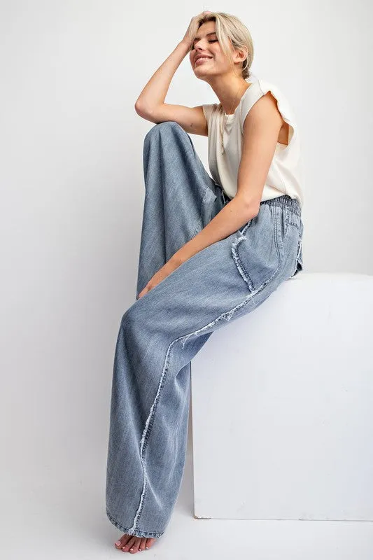 Truth Is Curvy Washed Chambray Loose Pants