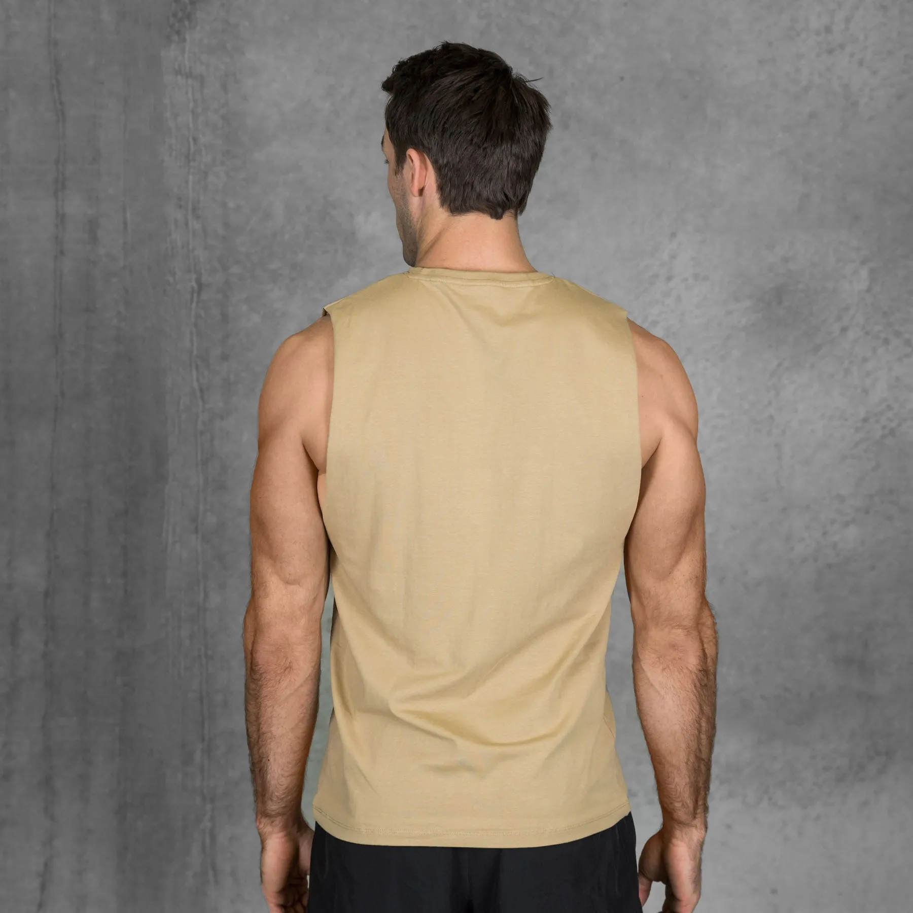 TWL - MEN'S EVERYDAY MUSCLE TANK - SAND/BLACK