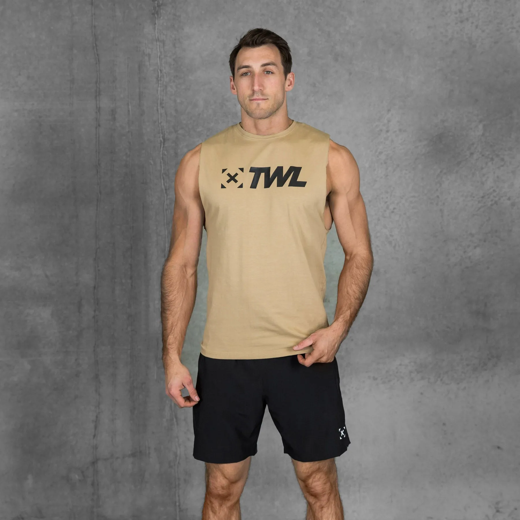 TWL - MEN'S EVERYDAY MUSCLE TANK - SAND/BLACK