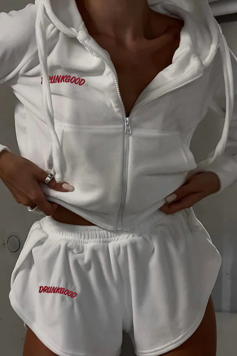 UF0470 Velour Shorts Tracksuit Set