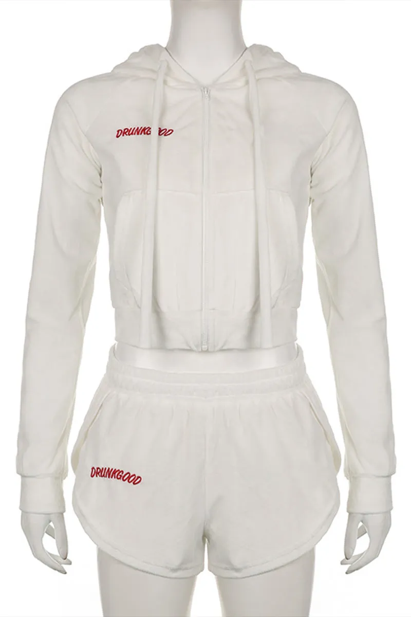 UF0470 Velour Shorts Tracksuit Set