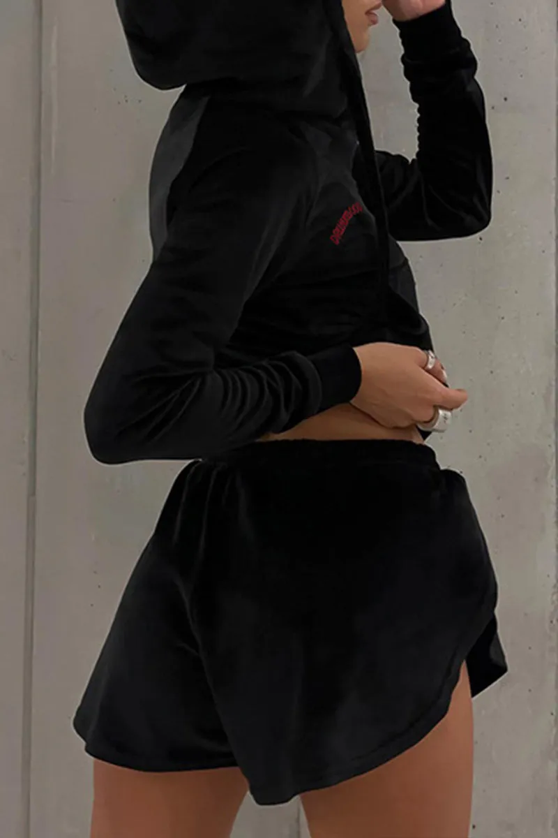 UF0470 Velour Shorts Tracksuit Set