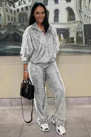 UH0198 Sequins Tracksuit Set