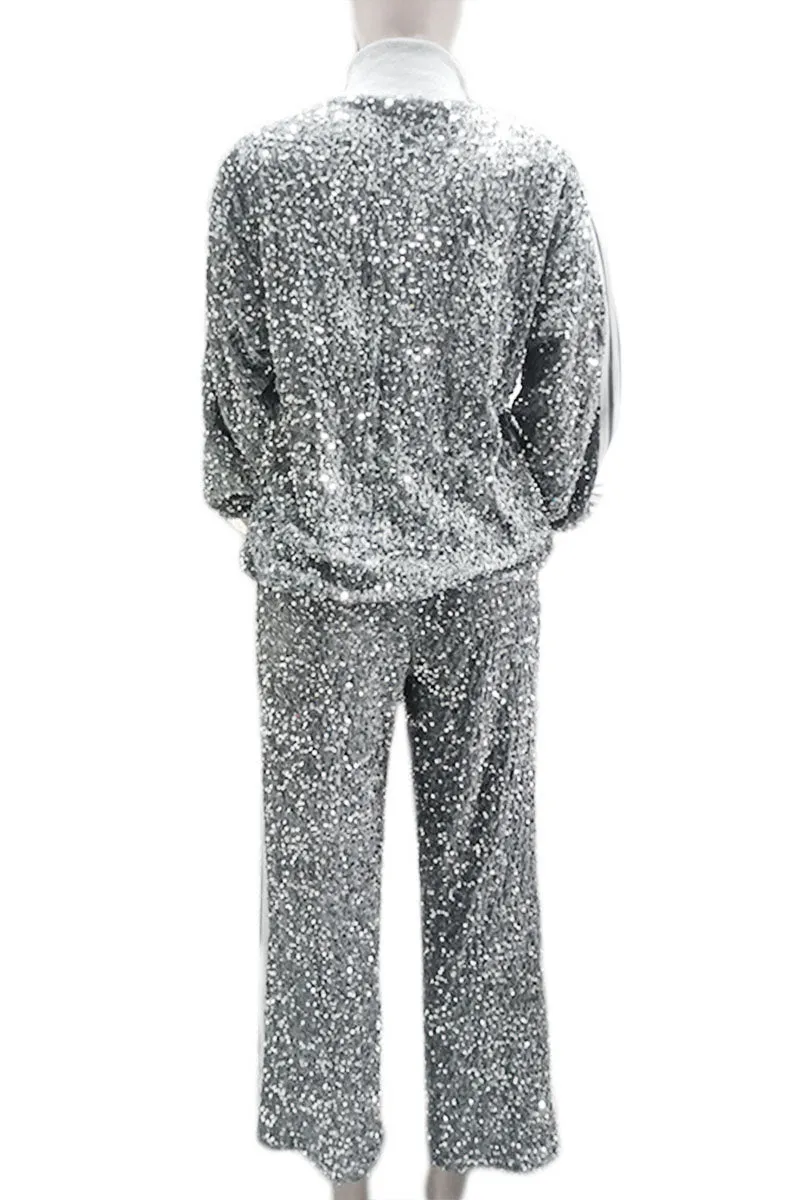 UH0198 Sequins Tracksuit Set