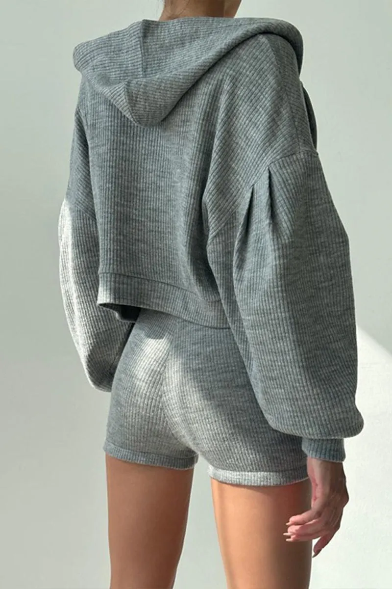 UI0131 Jacket Shorts Jogger Set